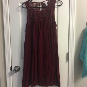 Cute Burgundy Maternity Dress